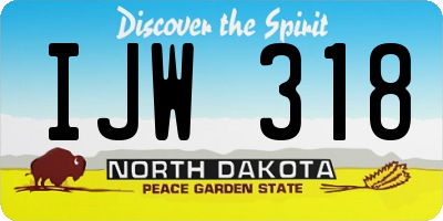 ND license plate IJW318