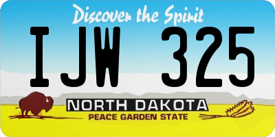 ND license plate IJW325
