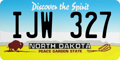 ND license plate IJW327