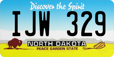 ND license plate IJW329