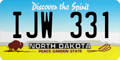 ND license plate IJW331