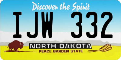 ND license plate IJW332