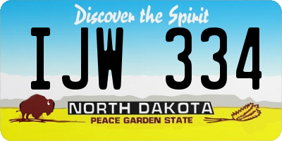 ND license plate IJW334