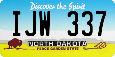 ND license plate IJW337