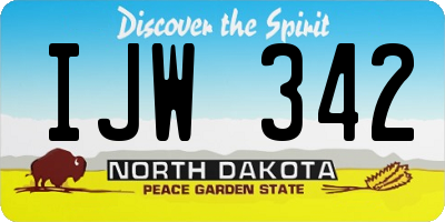 ND license plate IJW342