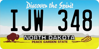ND license plate IJW348