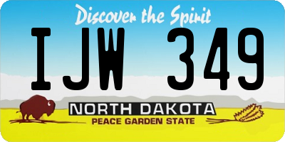 ND license plate IJW349