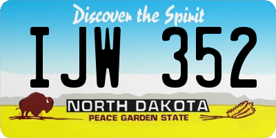 ND license plate IJW352