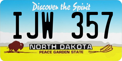 ND license plate IJW357