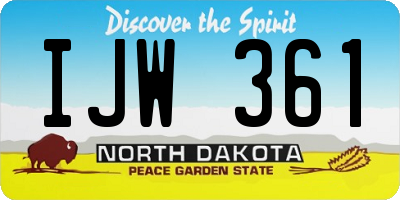 ND license plate IJW361