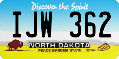 ND license plate IJW362
