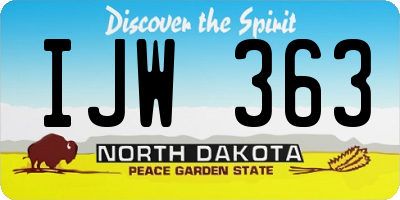 ND license plate IJW363
