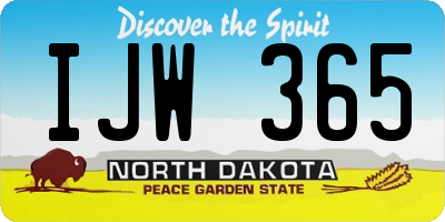 ND license plate IJW365