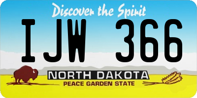 ND license plate IJW366