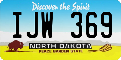 ND license plate IJW369