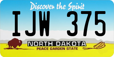 ND license plate IJW375