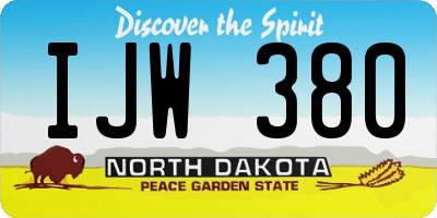 ND license plate IJW380