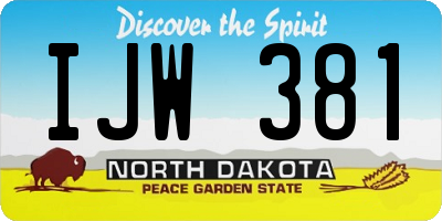 ND license plate IJW381