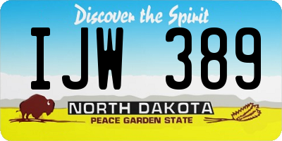 ND license plate IJW389