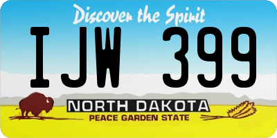 ND license plate IJW399