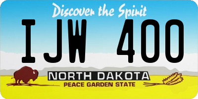 ND license plate IJW400