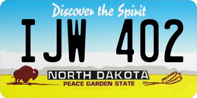 ND license plate IJW402