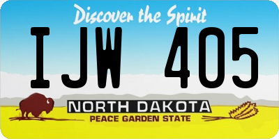 ND license plate IJW405