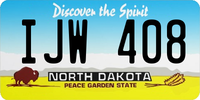 ND license plate IJW408