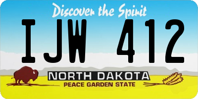 ND license plate IJW412