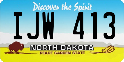 ND license plate IJW413