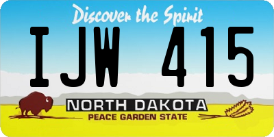 ND license plate IJW415