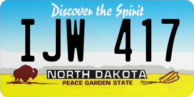 ND license plate IJW417