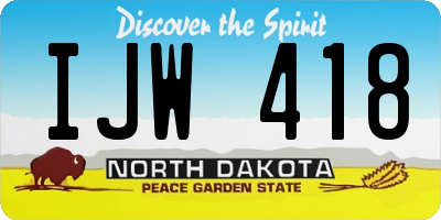 ND license plate IJW418