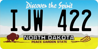 ND license plate IJW422