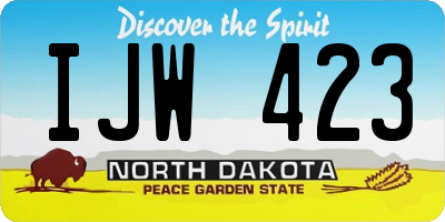 ND license plate IJW423