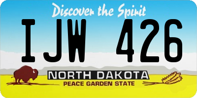 ND license plate IJW426