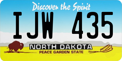 ND license plate IJW435