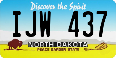 ND license plate IJW437