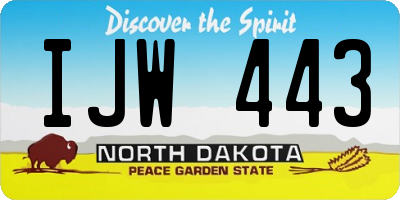 ND license plate IJW443