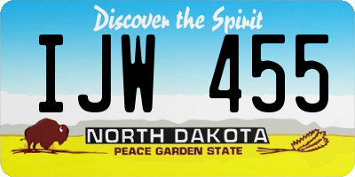 ND license plate IJW455