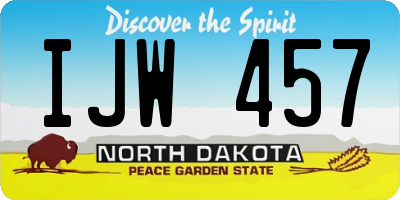 ND license plate IJW457