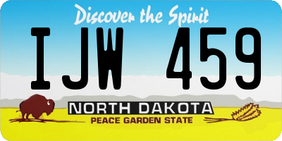ND license plate IJW459