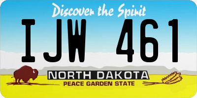ND license plate IJW461