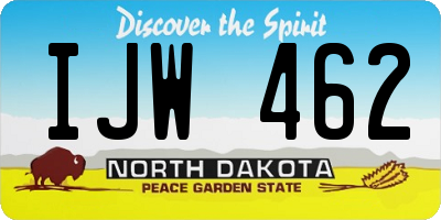 ND license plate IJW462