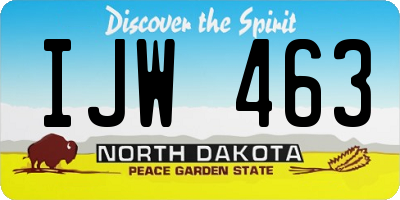 ND license plate IJW463