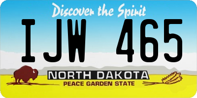ND license plate IJW465