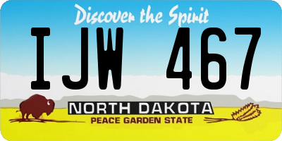 ND license plate IJW467