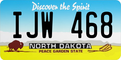 ND license plate IJW468