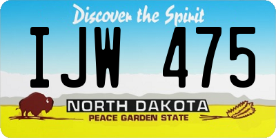 ND license plate IJW475