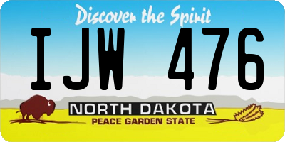 ND license plate IJW476